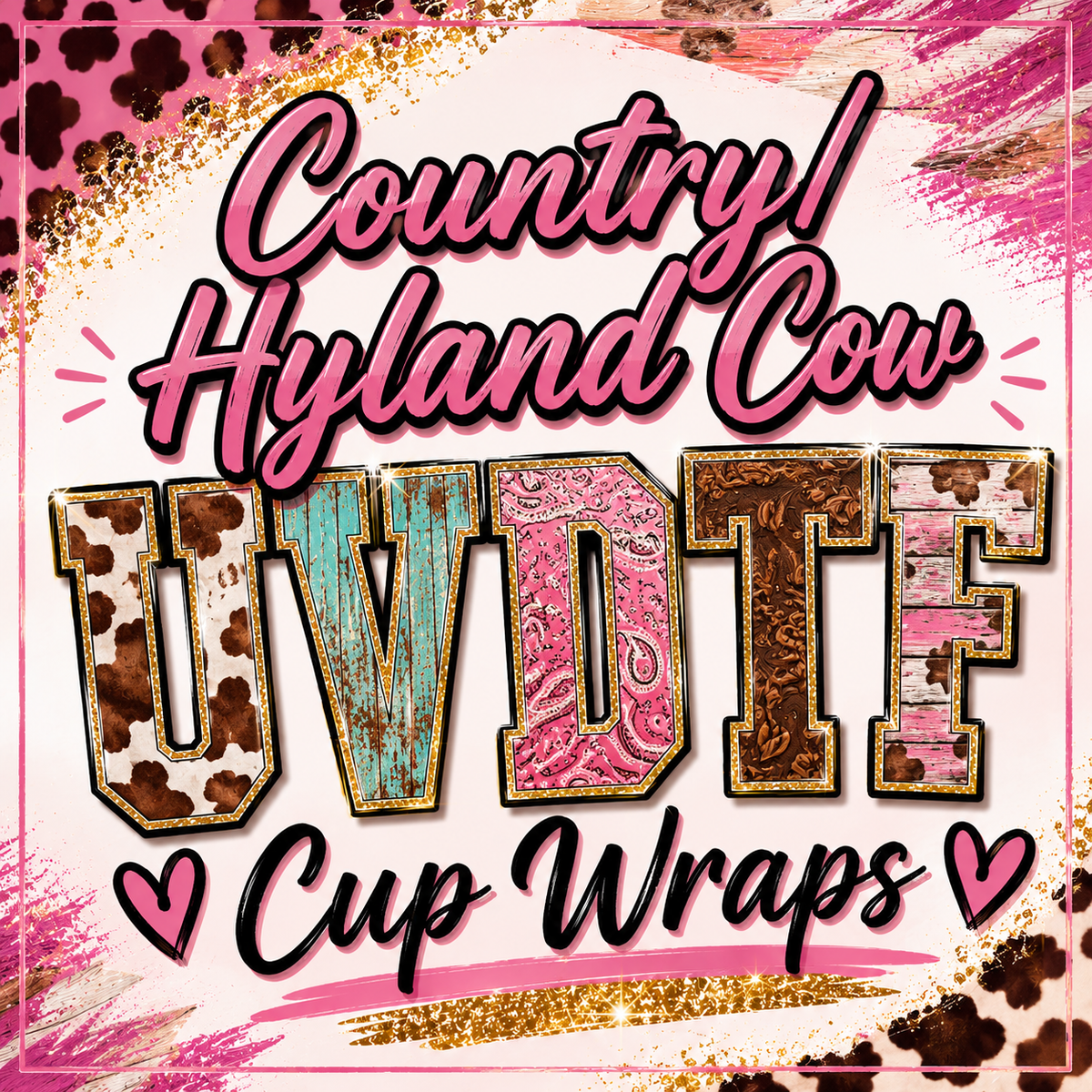 Country/Hyland Cow UVDTF Cup Wraps
