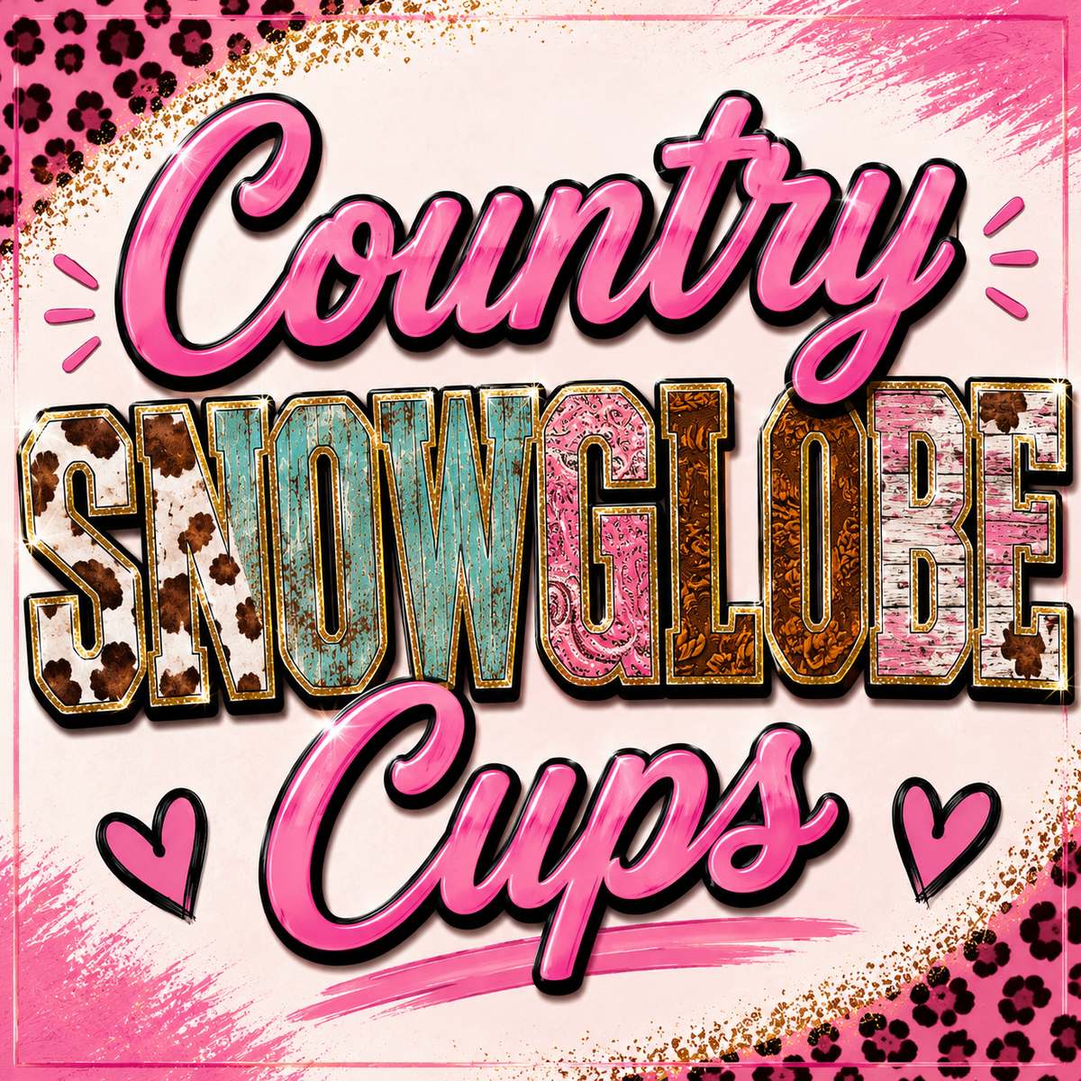 Country Snowglobe Cups
