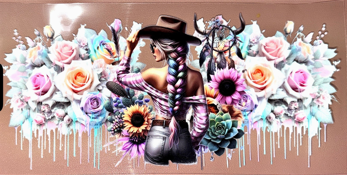 Pastel Cowgirl UVDTF Cup Wrap