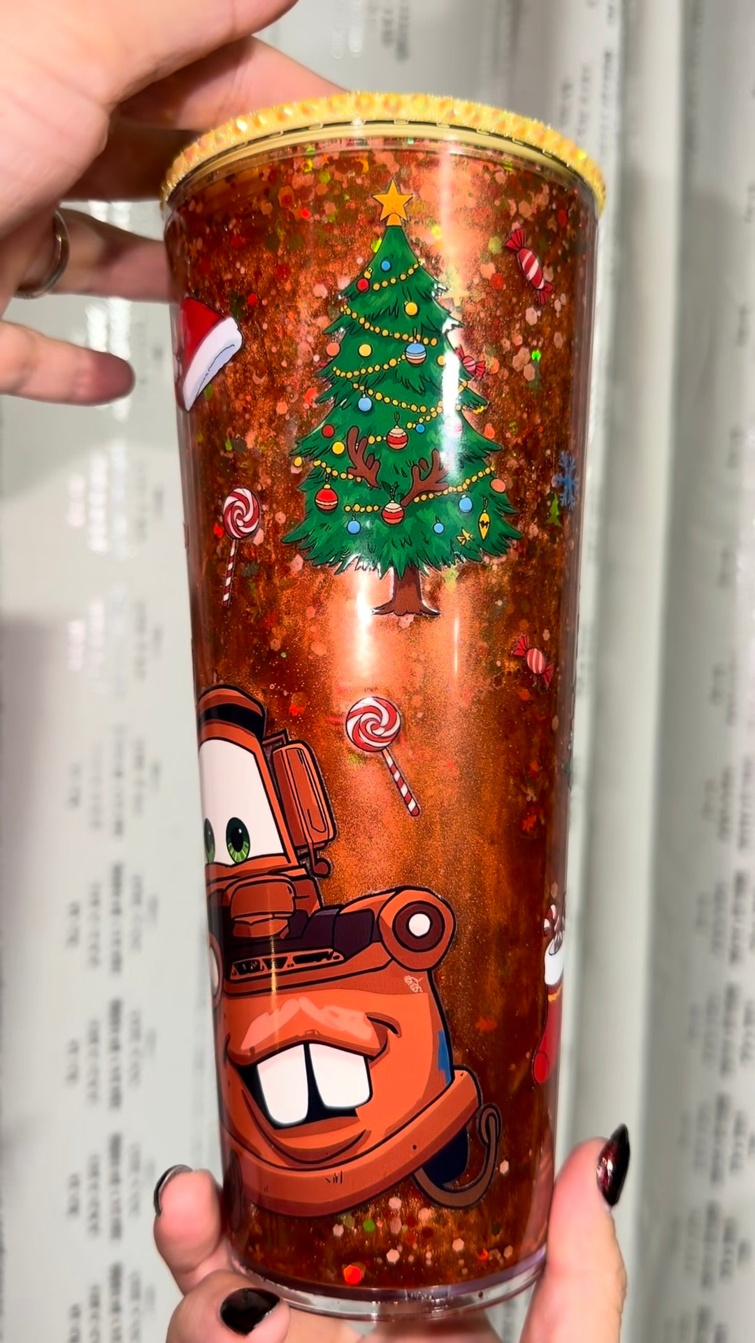 Holiday Race Car Snowglobe Cup