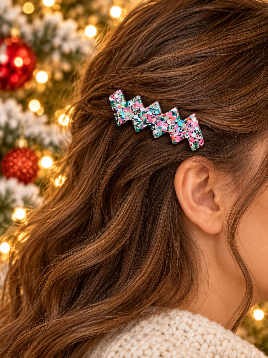 Christmas Confetti Hair Clips