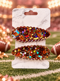 Red and Gold Football Hair Clips