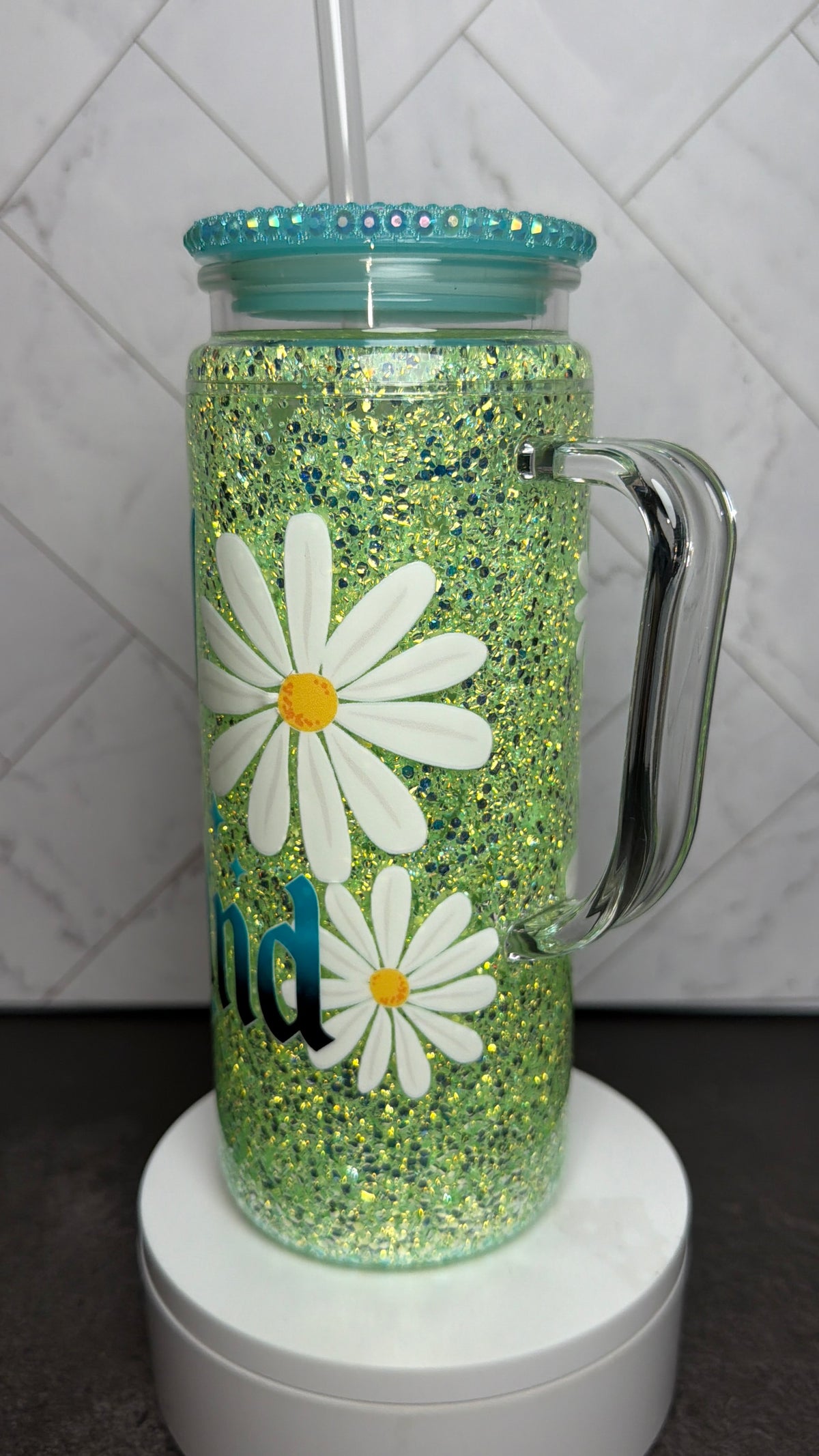 Green Fairy Inspired Snowglobe Tumbler