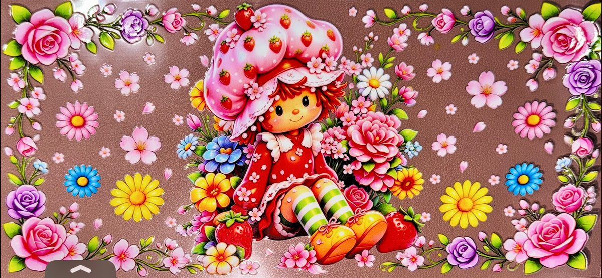 Strawberries and Flowers UVDTF Cup Wrap