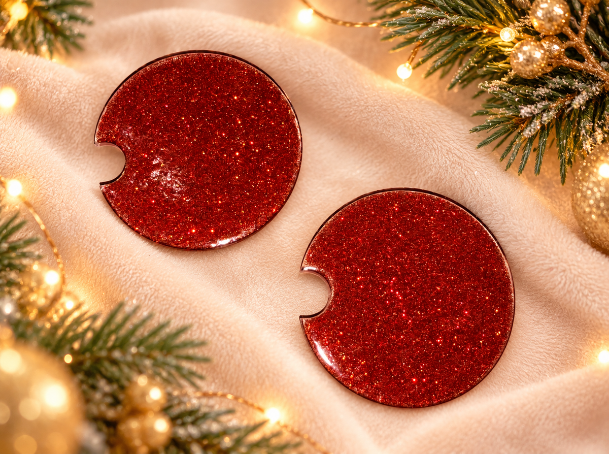 Merry and Bright Car Coasters