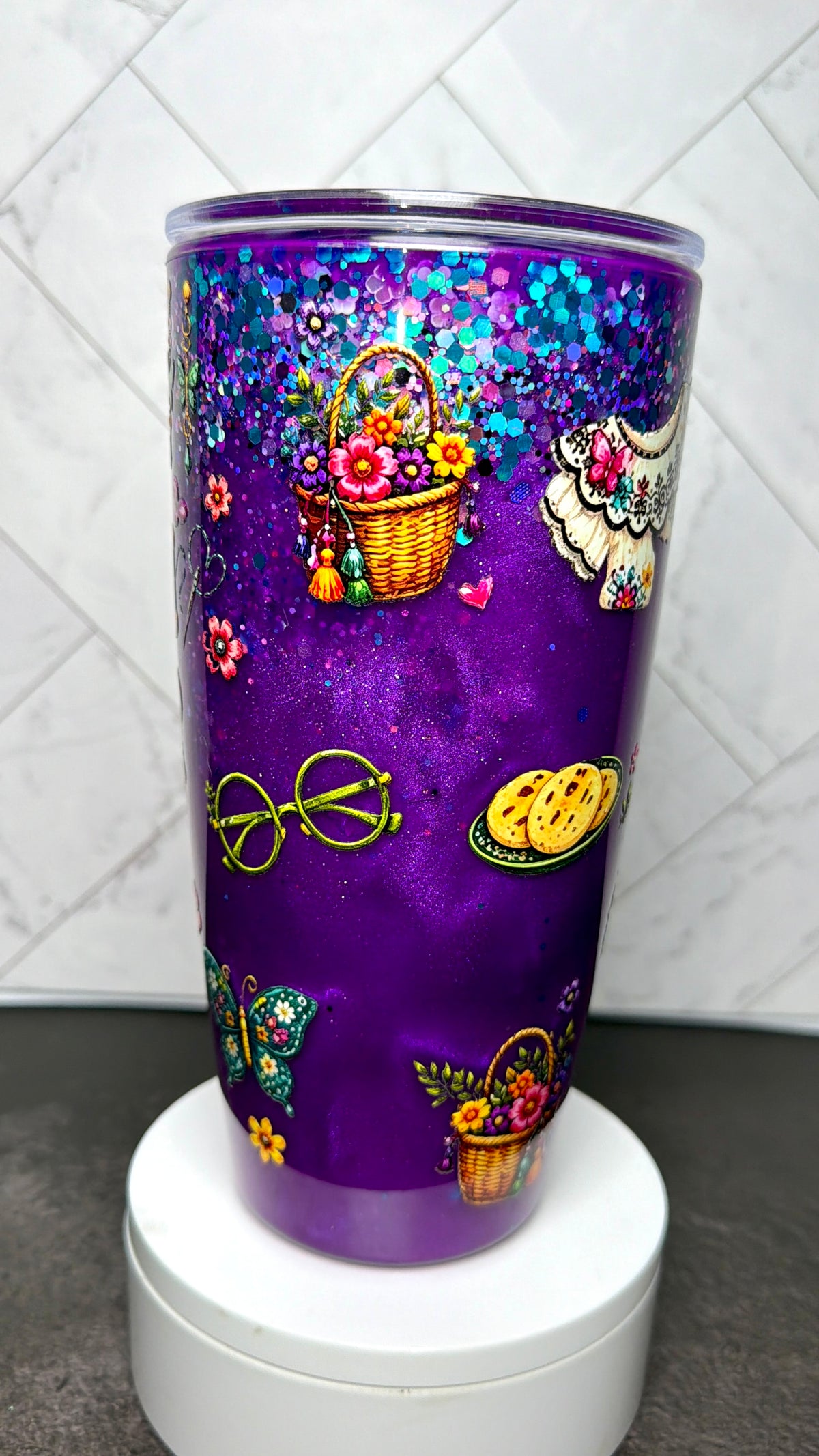 Stitched in Magic Waterfall Snowglobe Cup