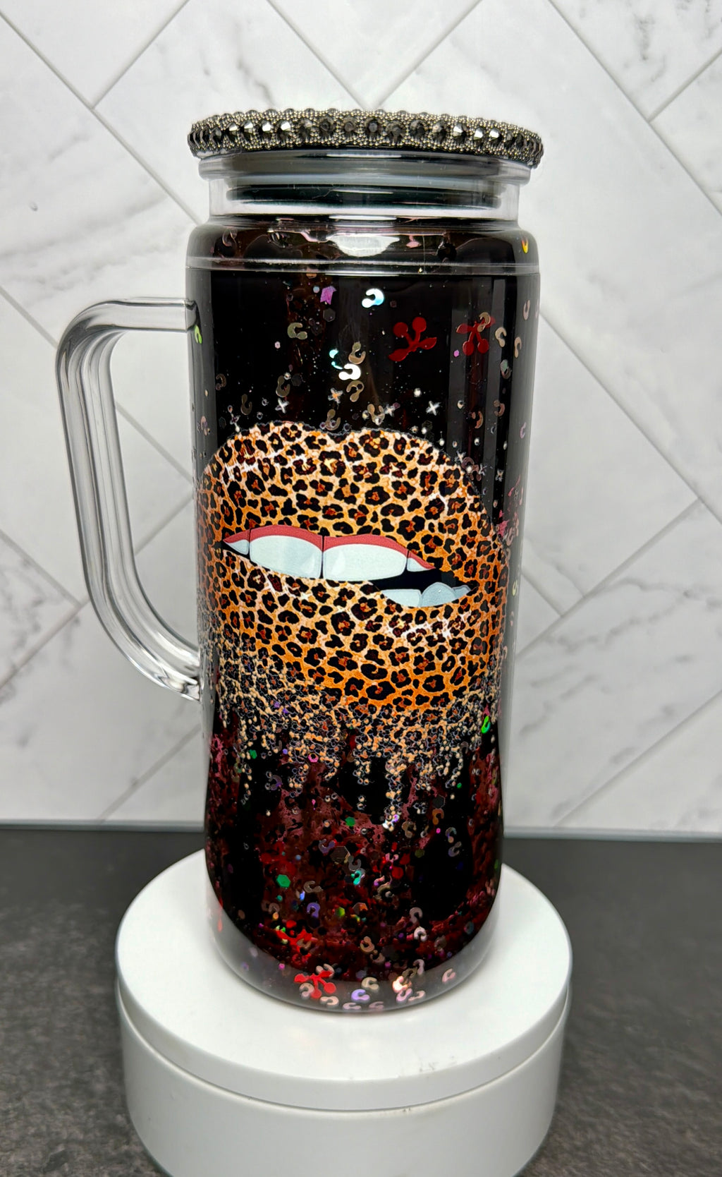 Leopard Glam Dual Lava Snowglobe Cup