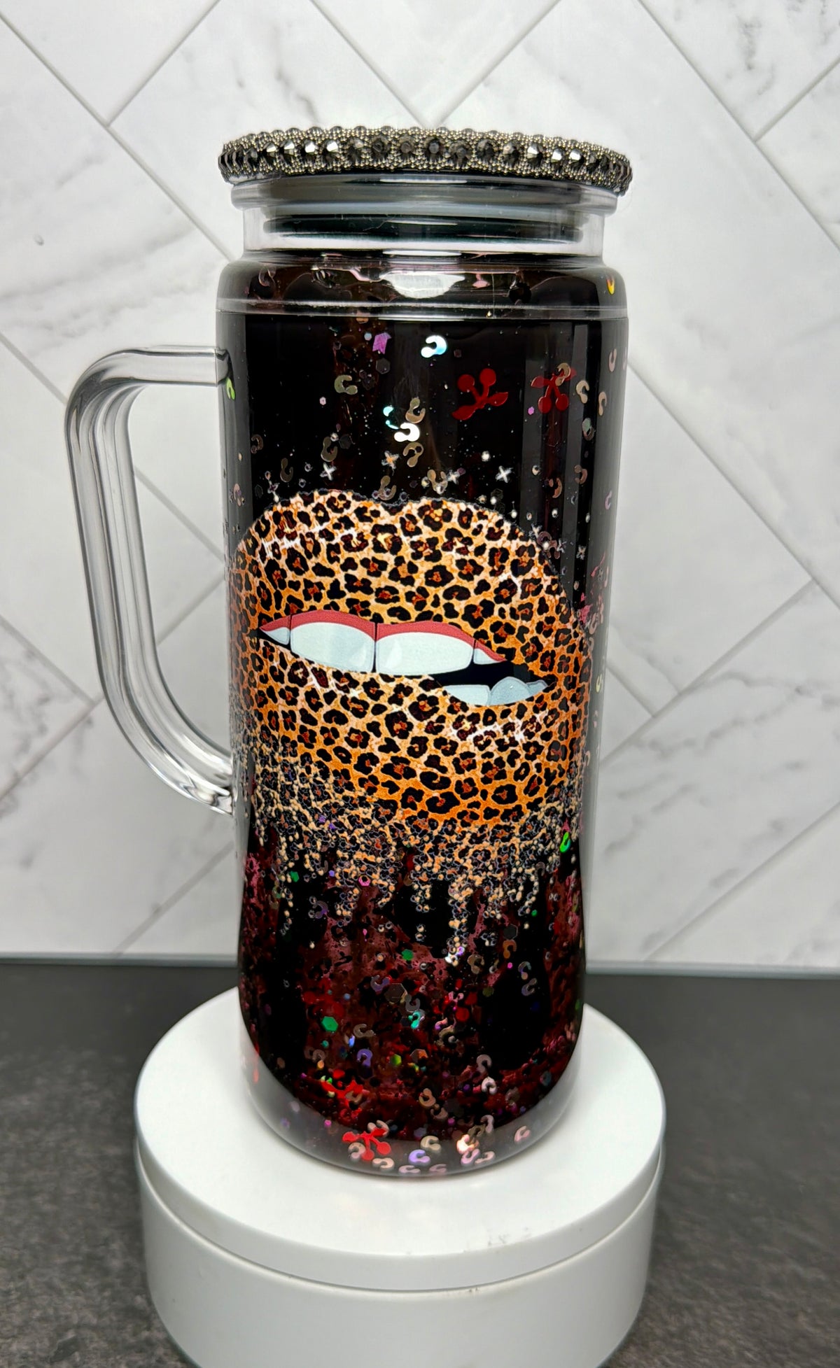 Leopard Glam Dual Lava Snowglobe Cup