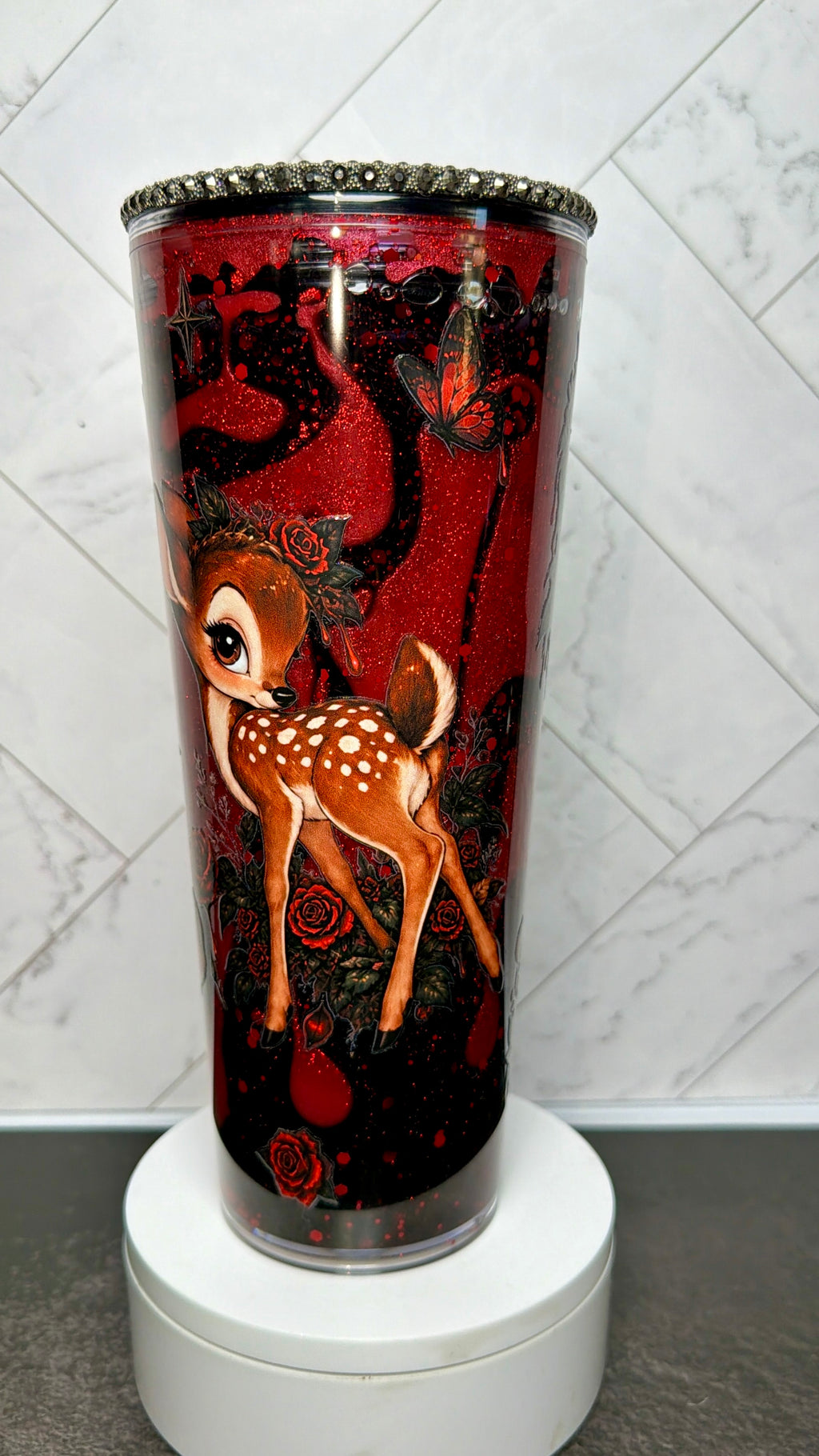 Midnight Rose Lava Snowglobe Cup