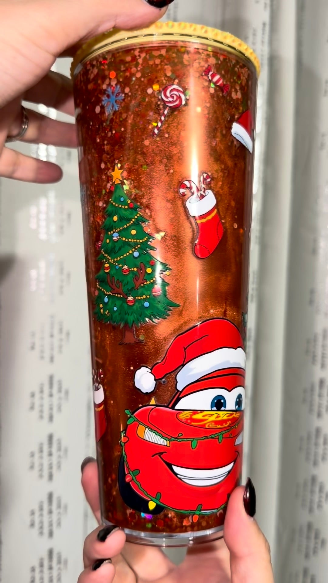 Holiday Race Car Snowglobe Cup