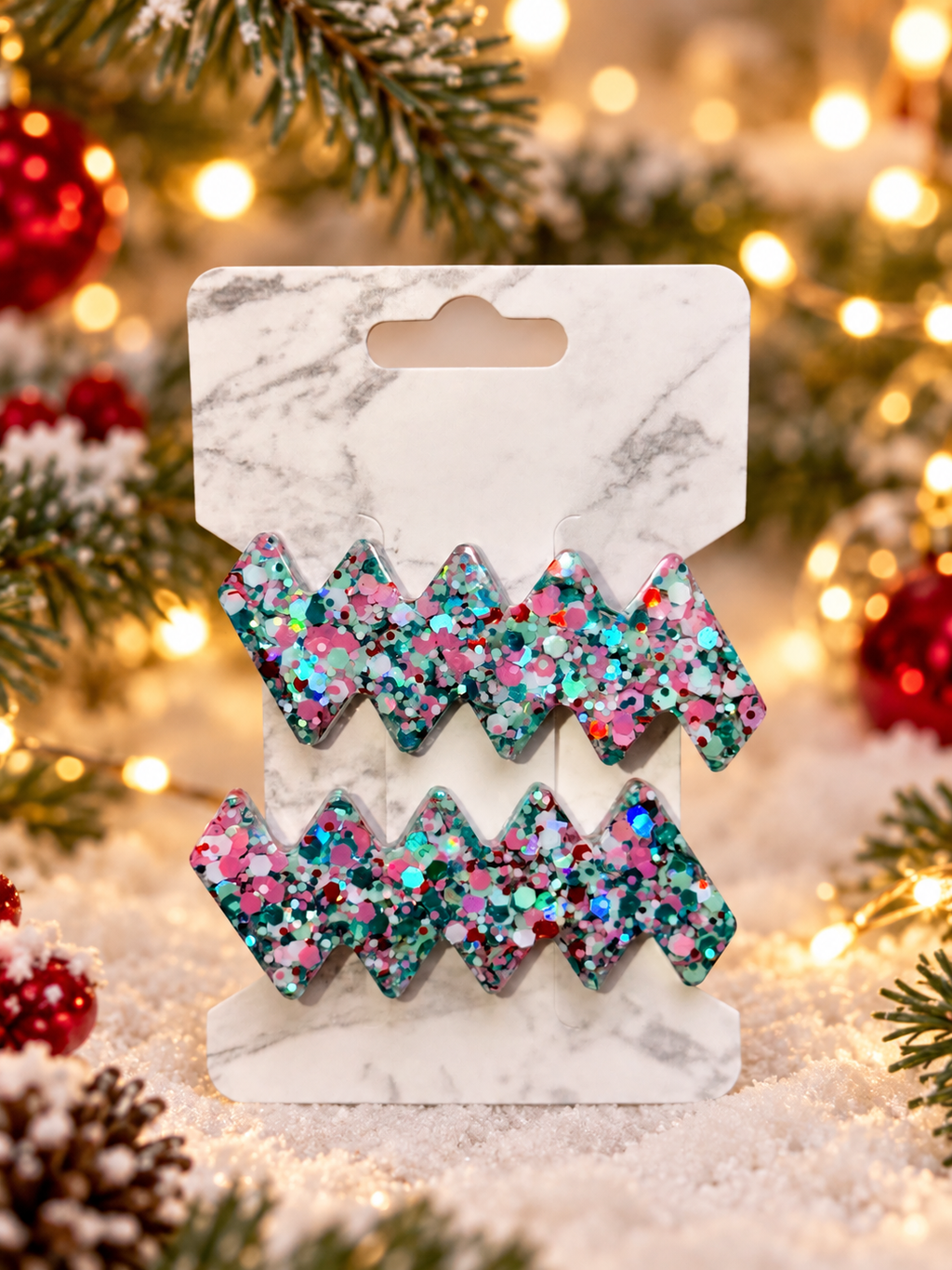 Christmas Confetti Hair Clips