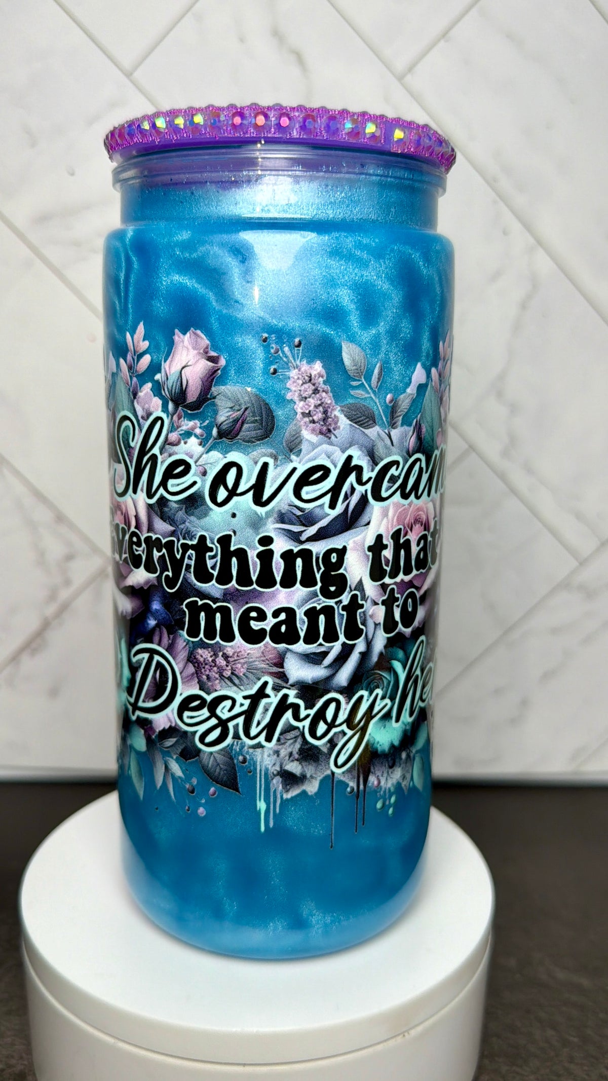 Overcame Everything Cateye Snowglobe Cup