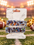 Football Glitter Hair Clips