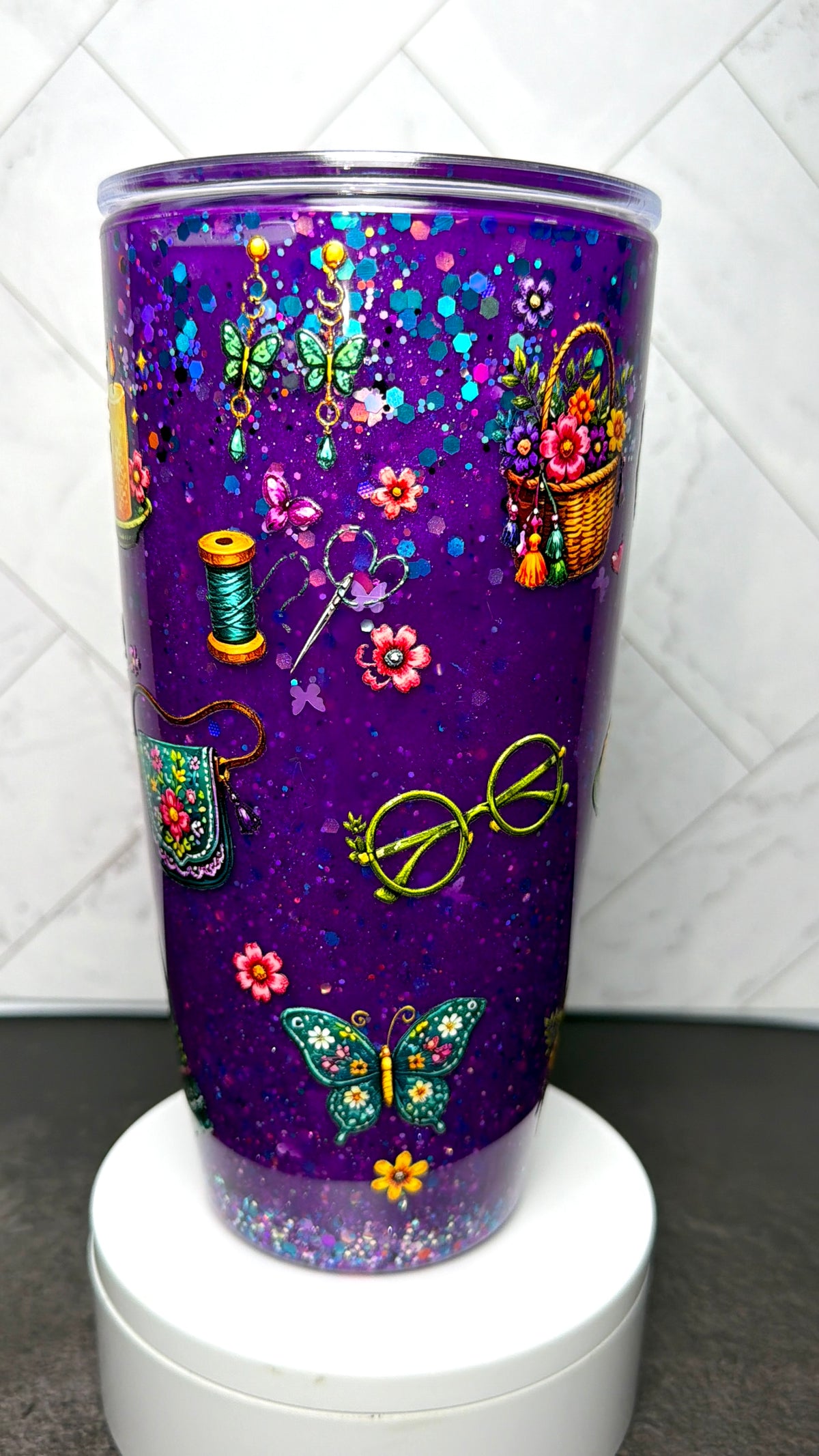 Stitched in Magic Waterfall Snowglobe Cup
