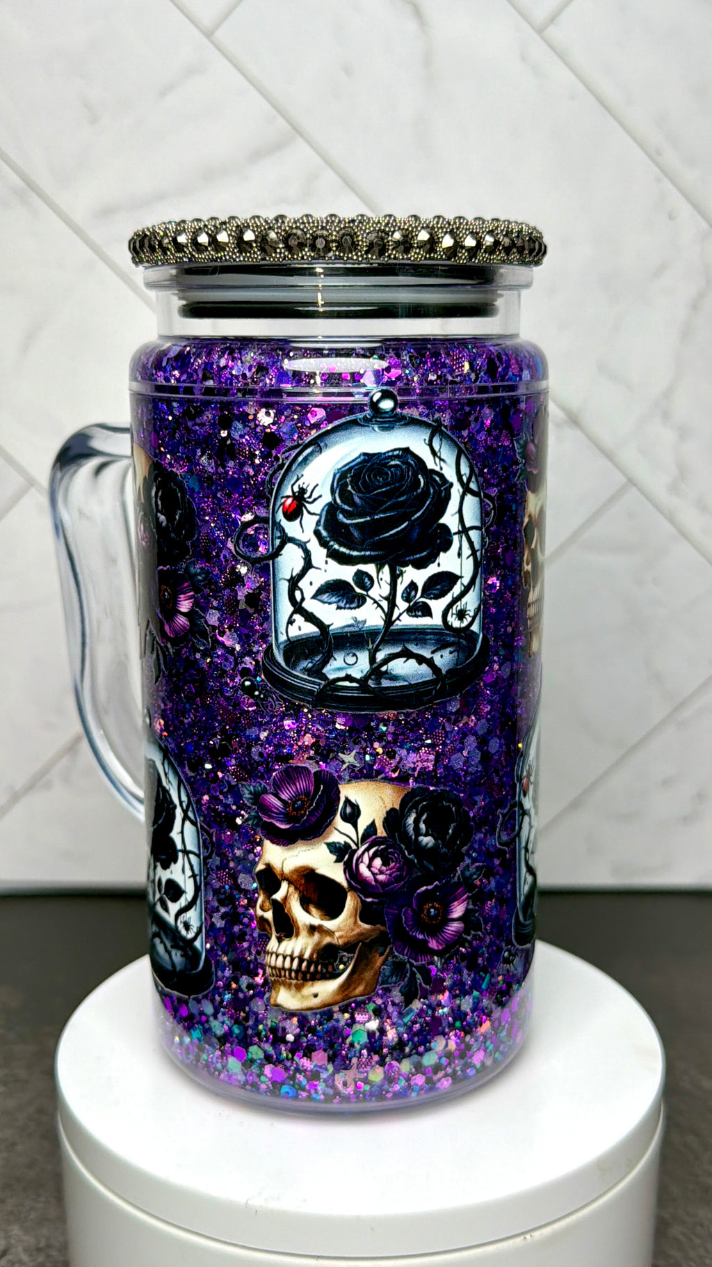 Midnight Rose Snowglobe cup