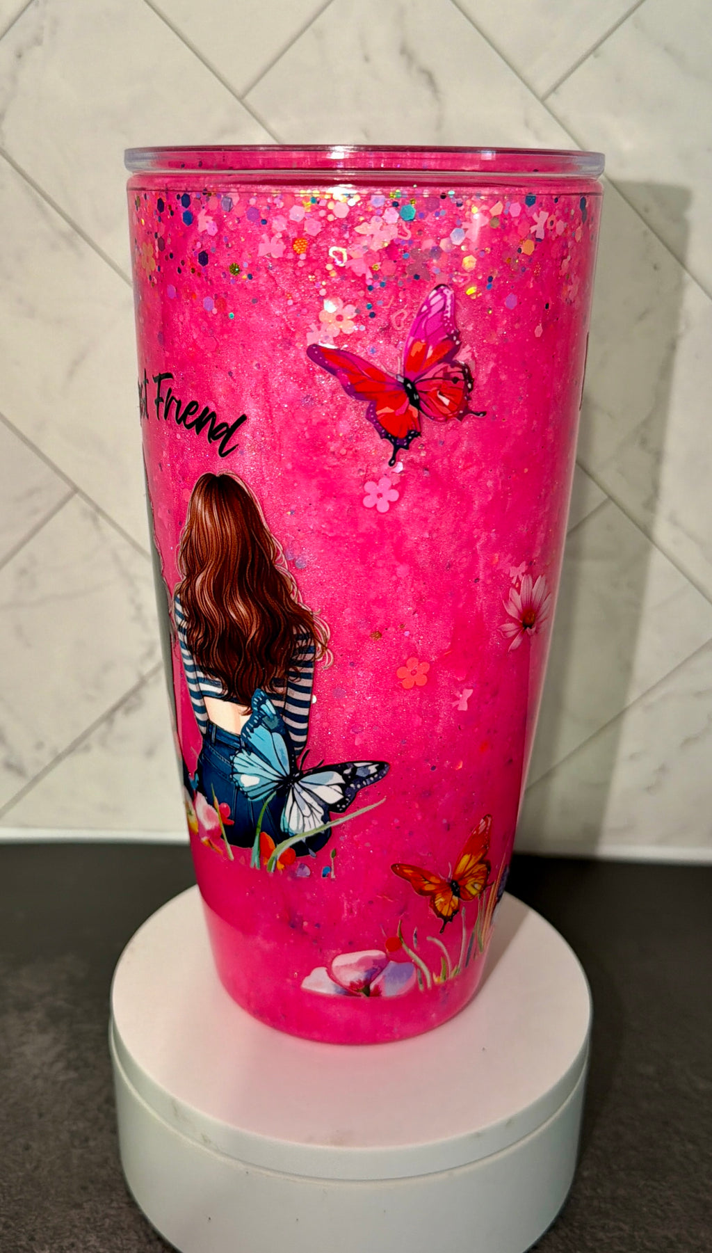 Best Friend Waterfall Snowglobe Cup
