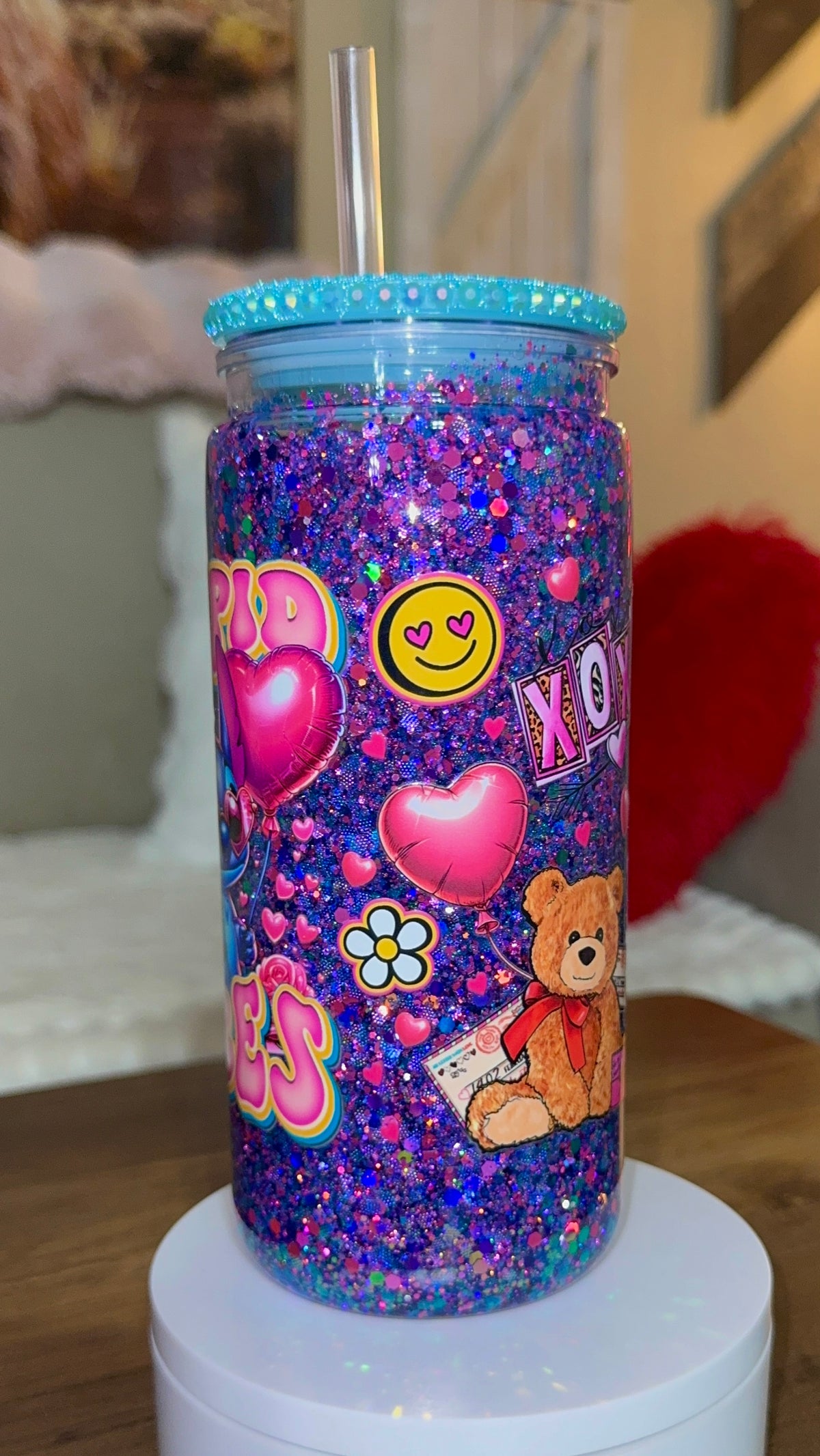 Cupid Snowglobe tumbler