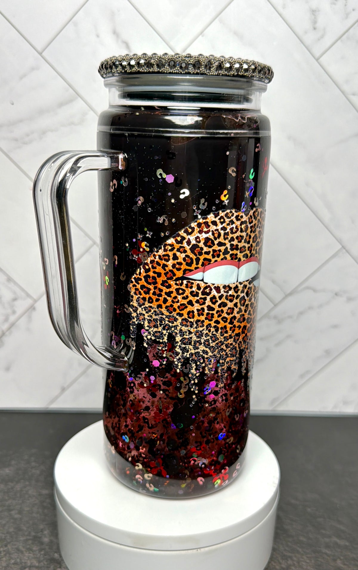 Leopard Glam Dual Lava Snowglobe Cup