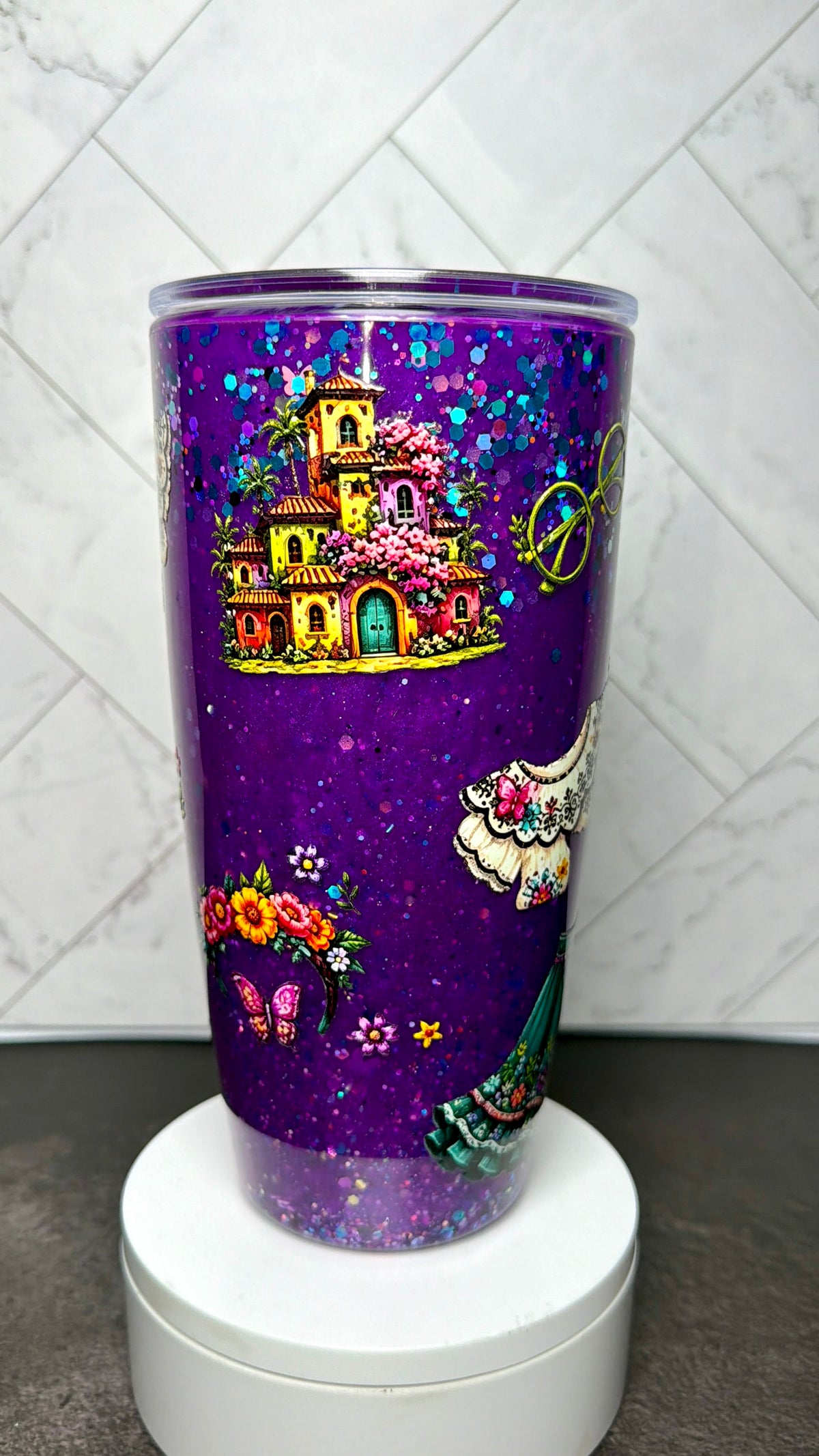 Stitched in Magic Waterfall Snowglobe Cup