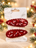 Peppermint Candy Cane Hair Clips