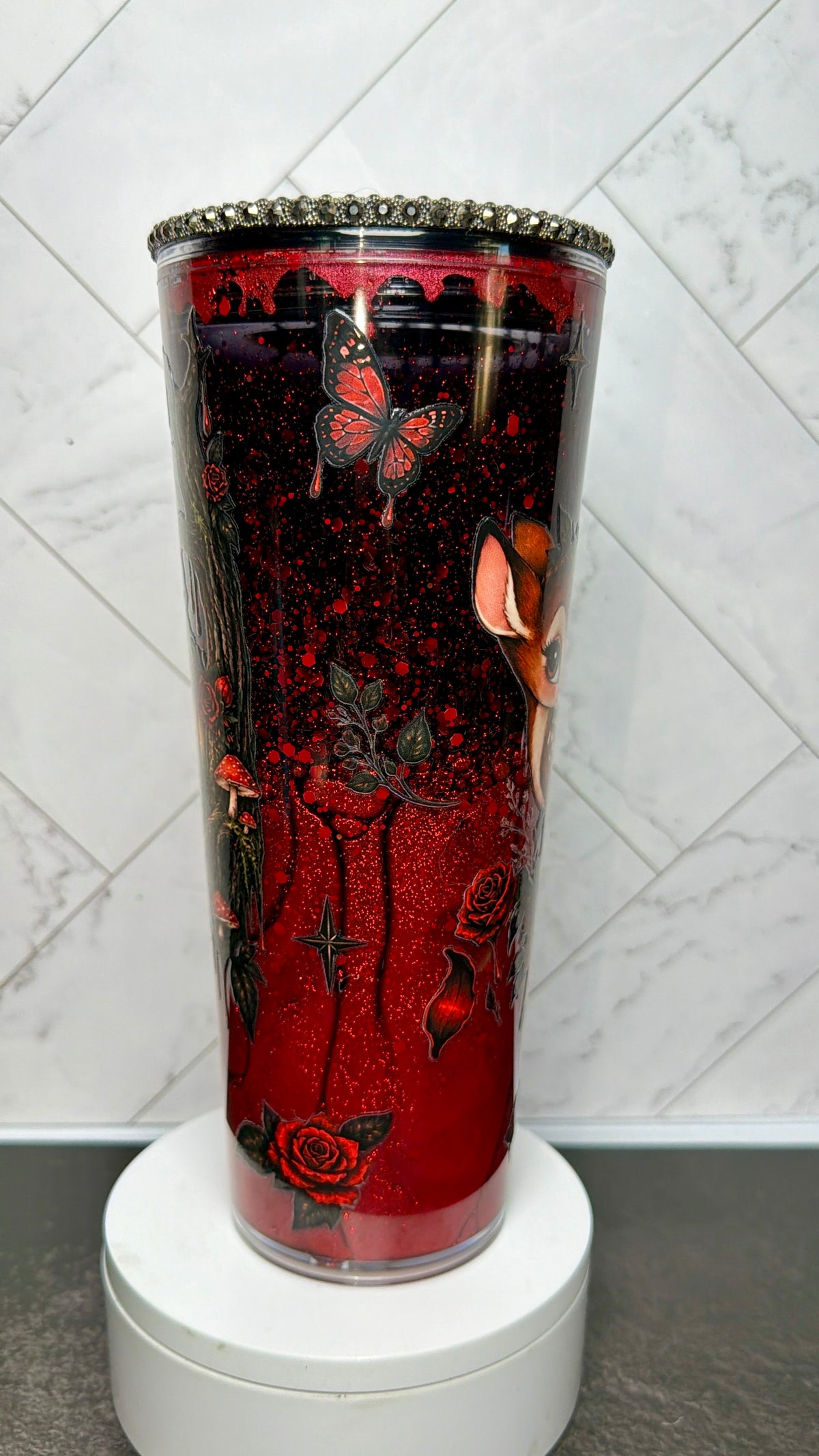 Midnight Rose Lava Snowglobe Cup