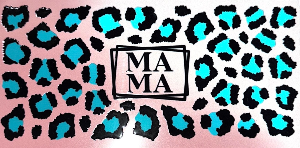 Blue Leopard Mama UVDTF Cup Wrap
