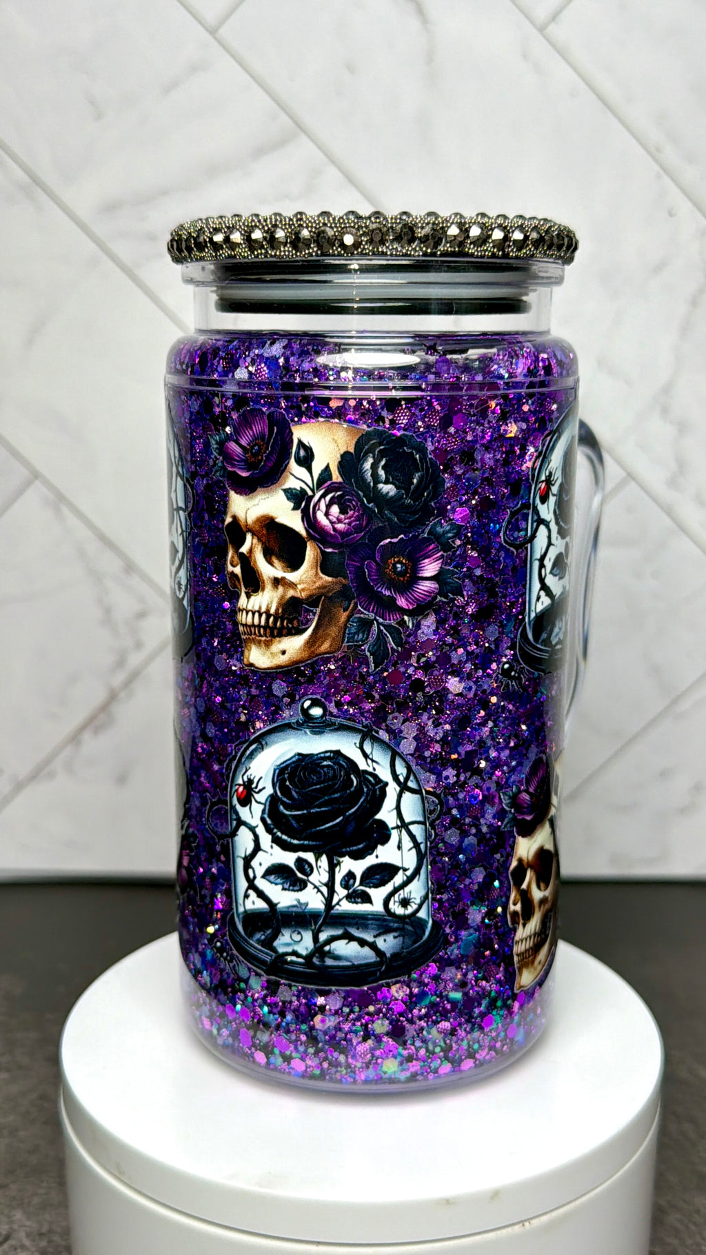 Midnight Rose Snowglobe cup
