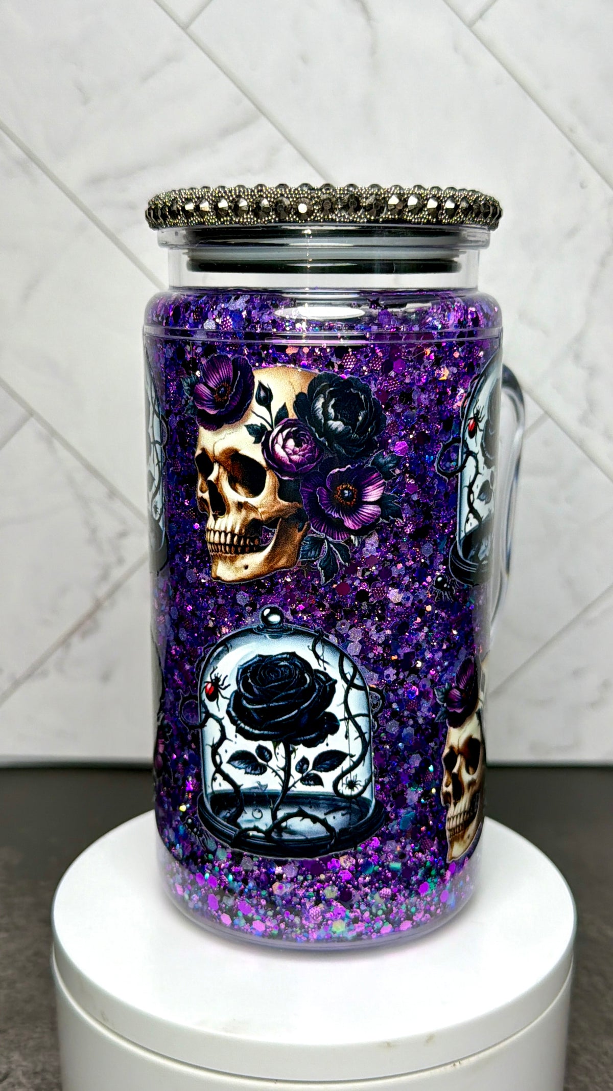 Midnight Rose Snowglobe cup