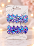 Purple Glitter Hair Clips