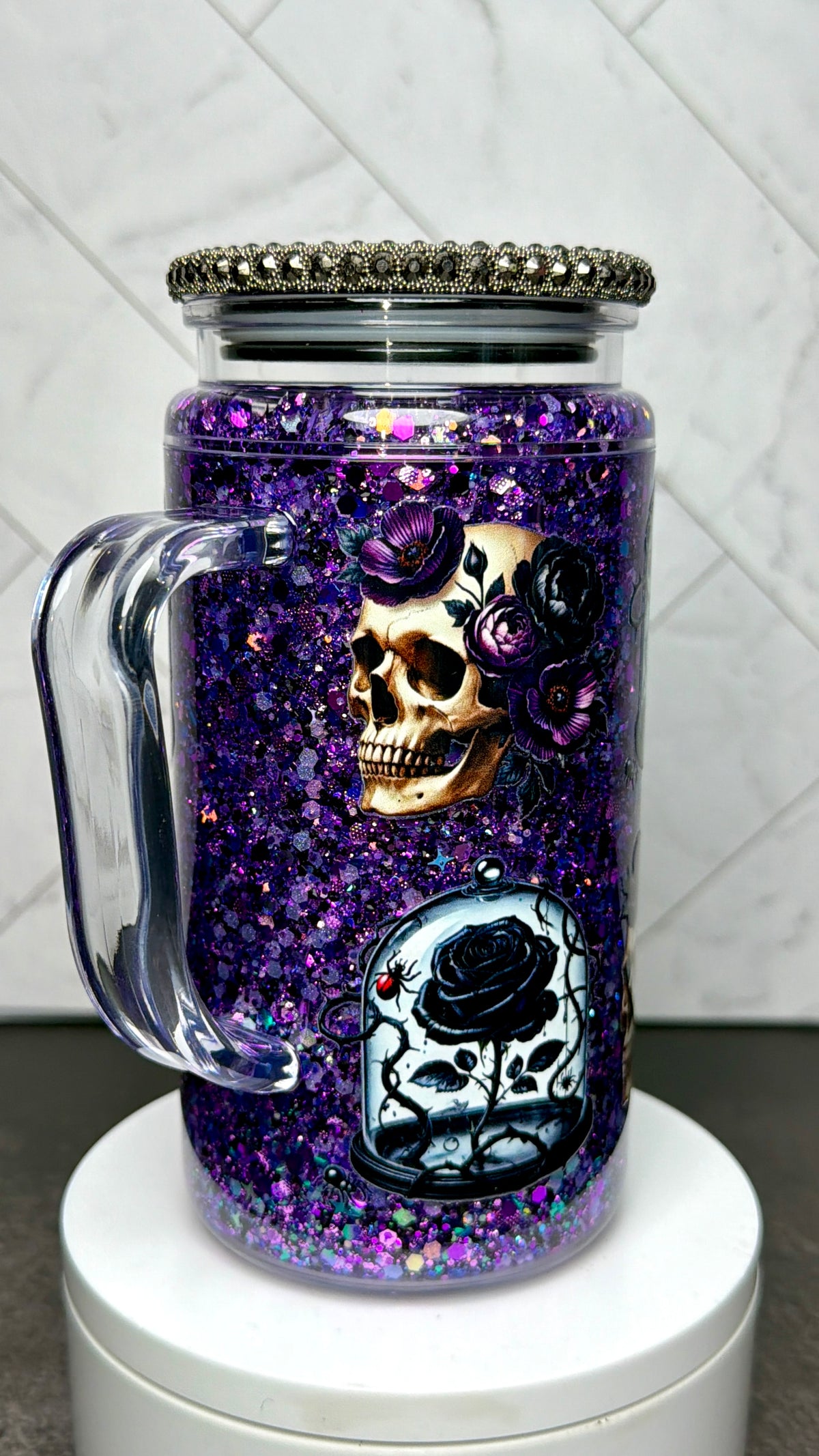 Midnight Rose Snowglobe cup