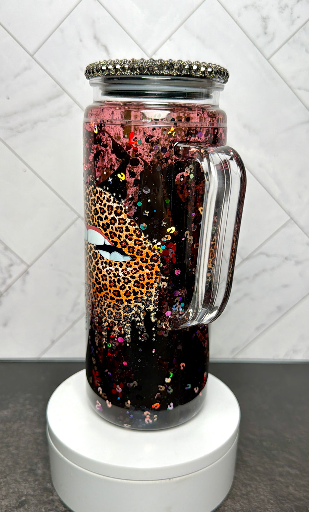 Leopard Glam Dual Lava Snowglobe Cup