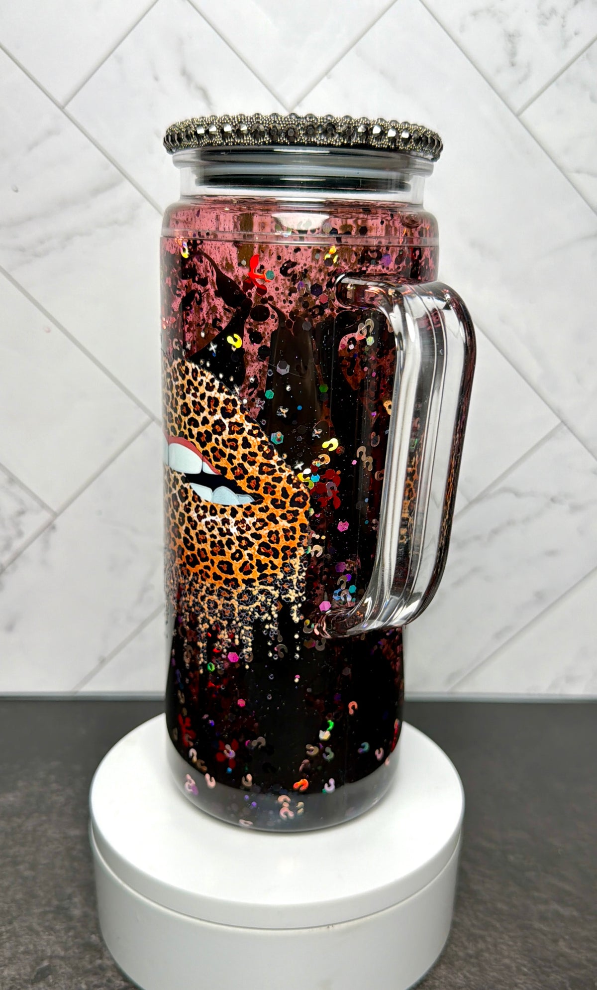 Leopard Glam Dual Lava Snowglobe Cup