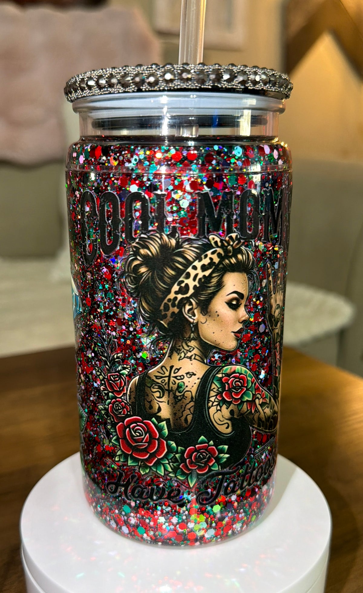 Cool Moms Have Tattoos Snowglobe Cups