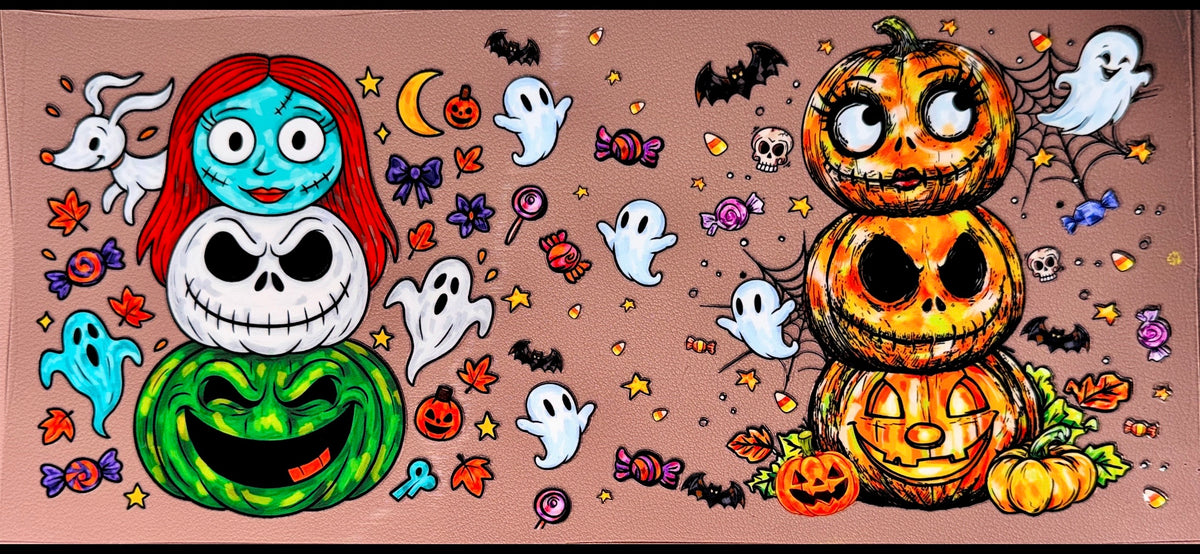 Spooky Pumpkin Stack UVDTF Cup Wrap