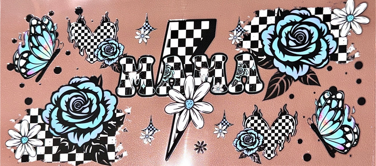 Checkered Mama UVDTF Cup Wrap