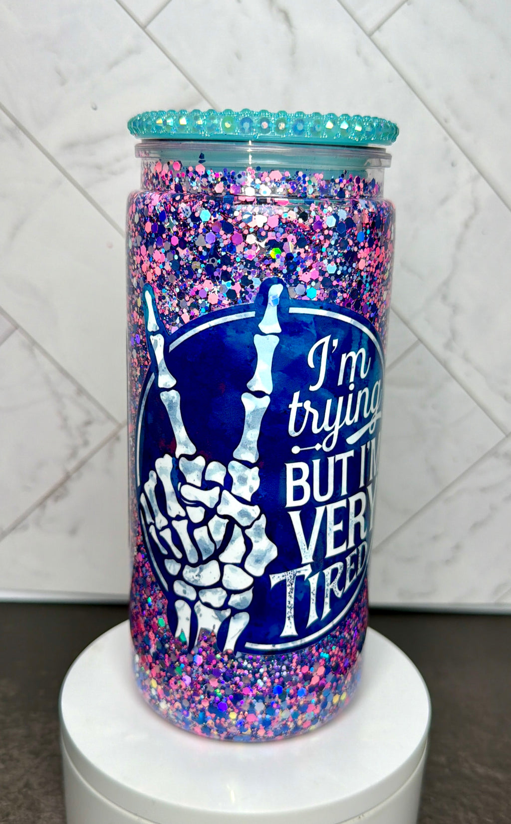 Very Tired Snowglobe Cup