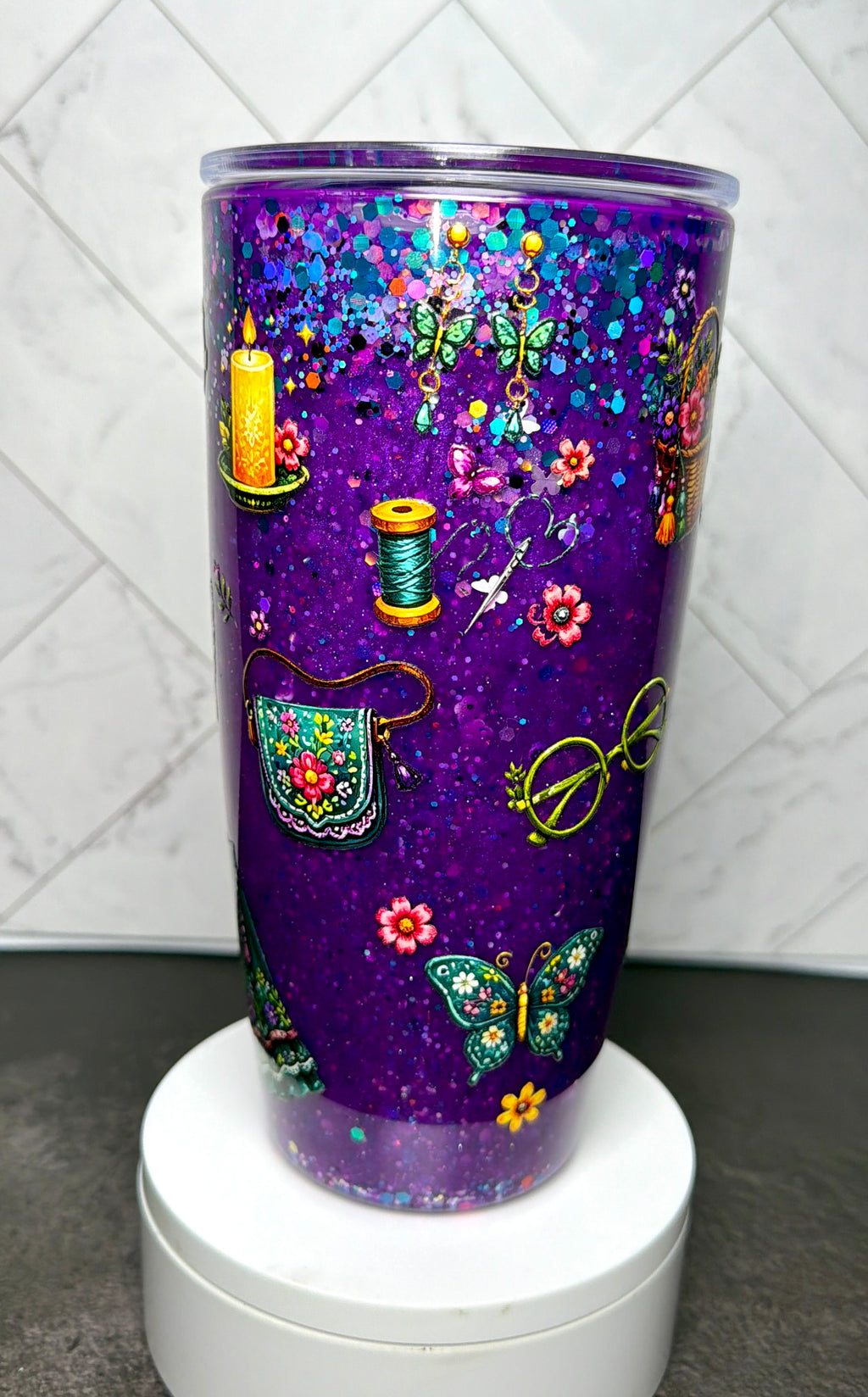 Stitched in Magic Waterfall Snowglobe Cup