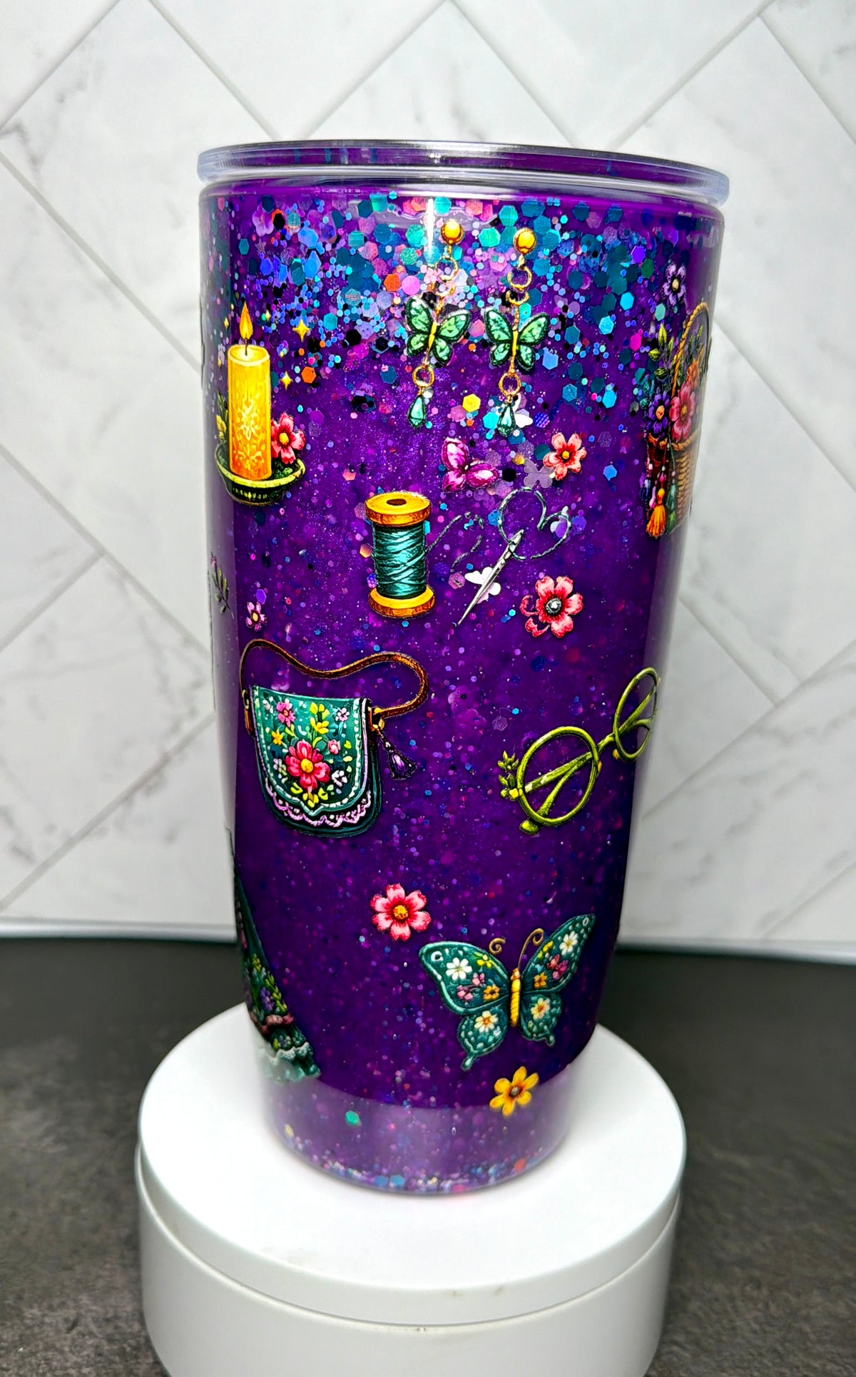 Stitched in Magic Waterfall Snowglobe Cup