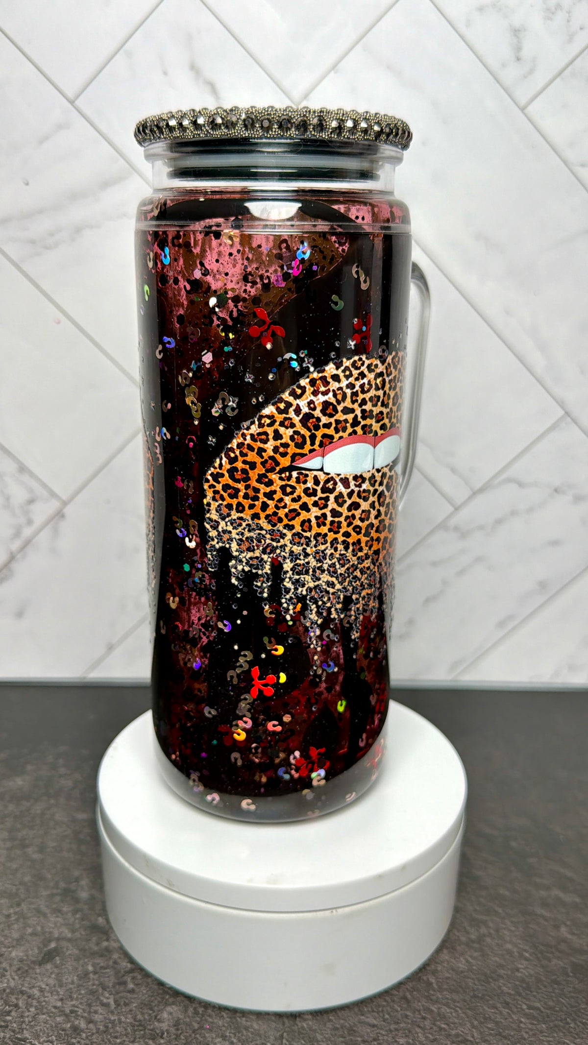 Leopard Glam Dual Lava Snowglobe Cup