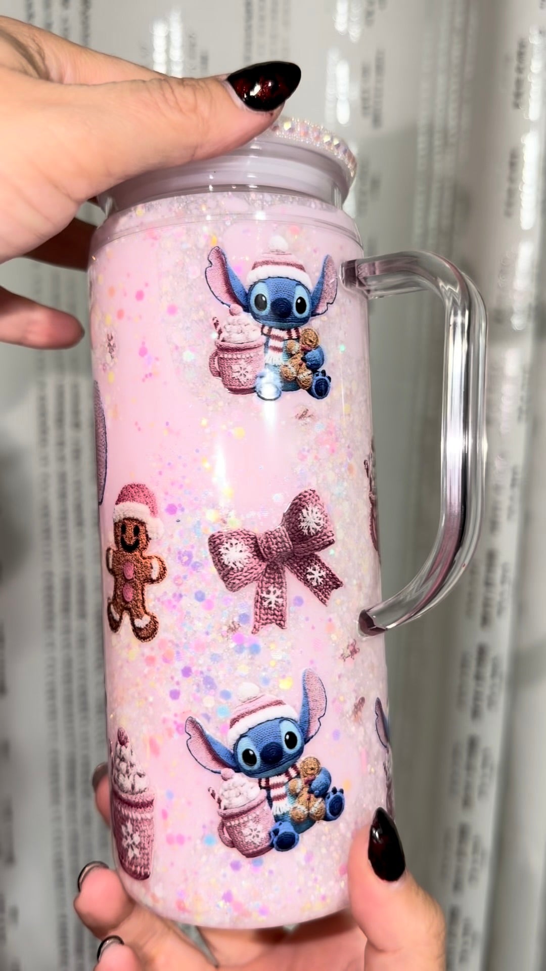 Pink Holiday Lava Snowglobe Cup