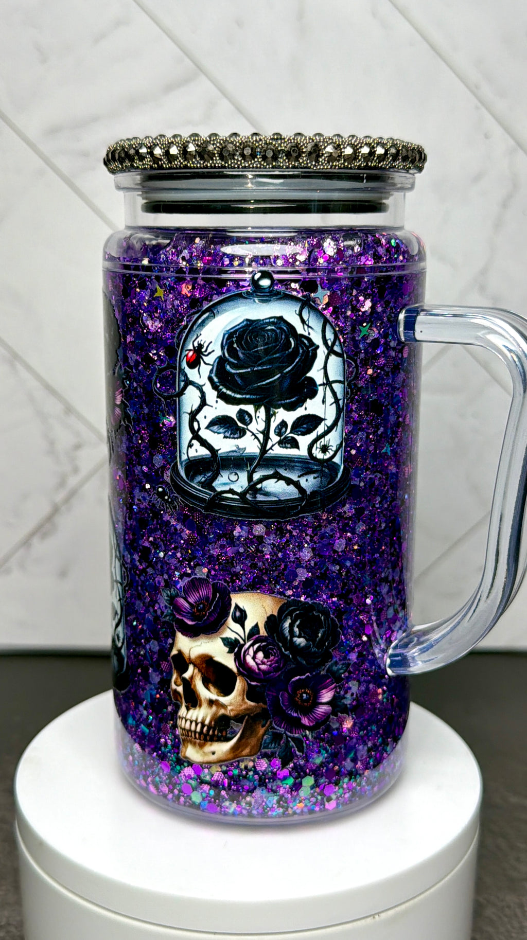 Midnight Rose Snowglobe cup