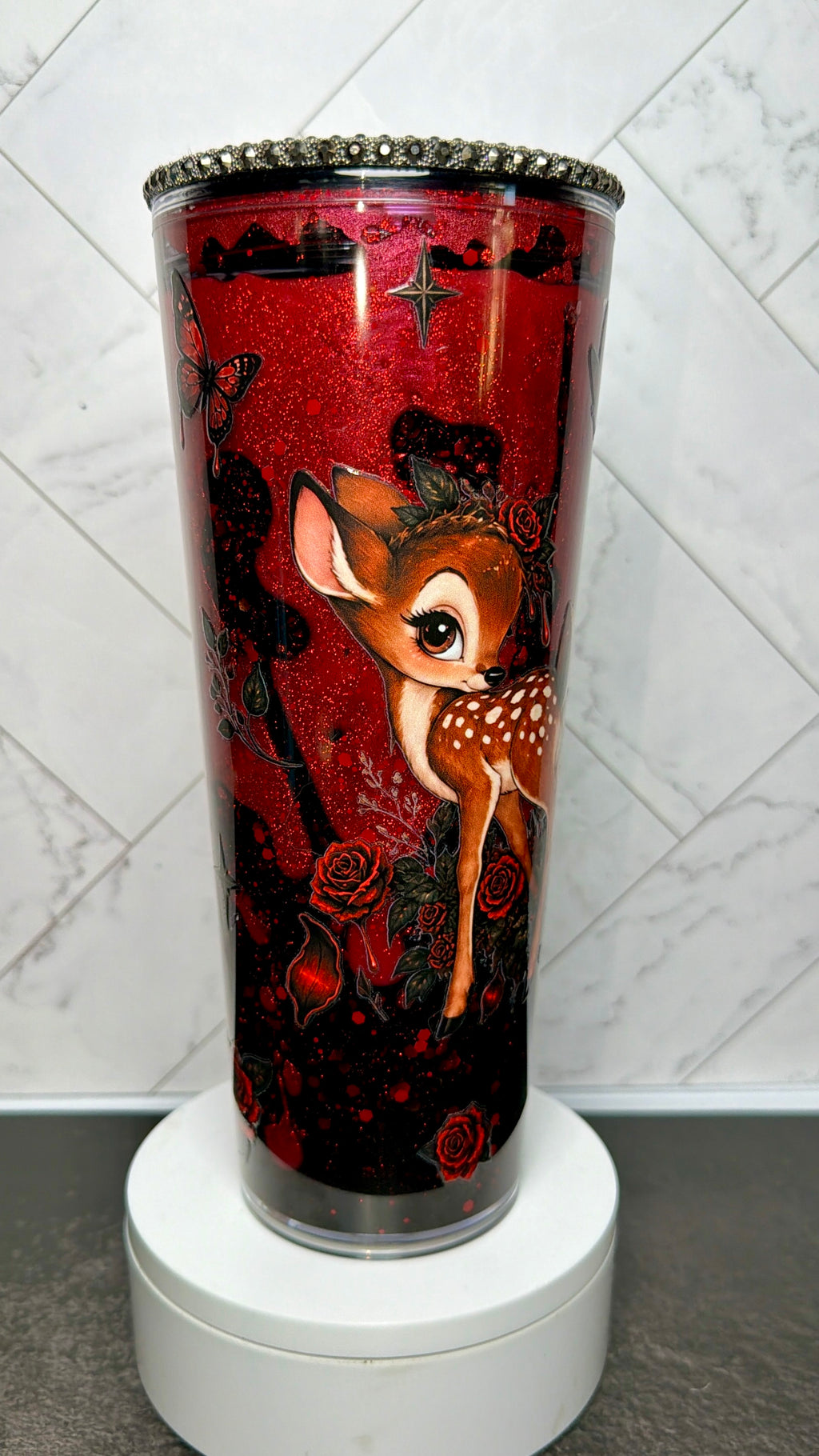 Midnight Rose Lava Snowglobe Cup