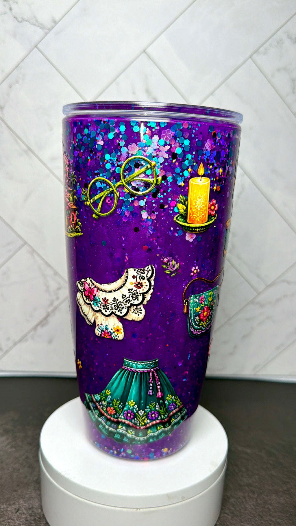 Stitched in Magic Waterfall Snowglobe Cup