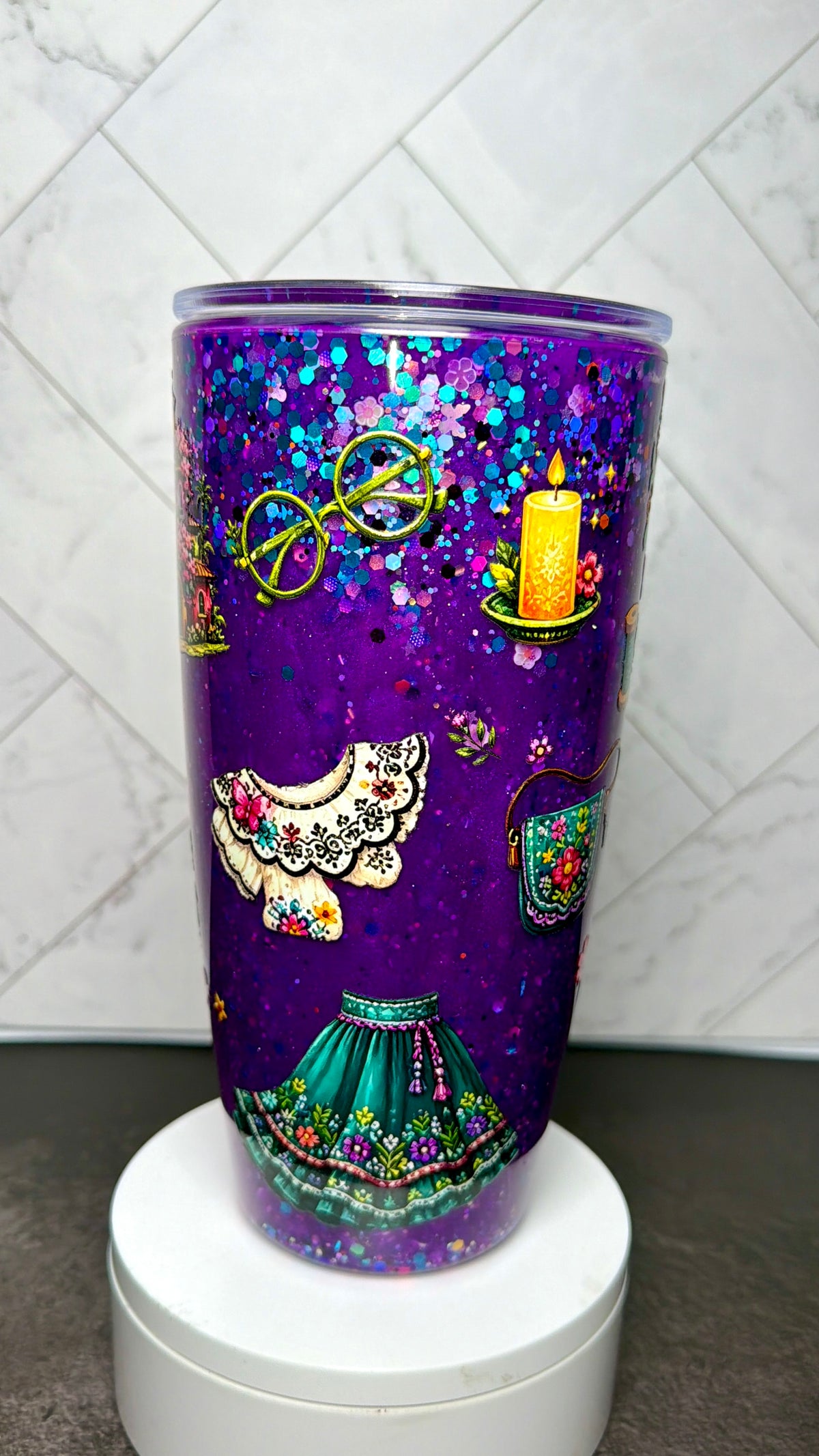 Stitched in Magic Waterfall Snowglobe Cup
