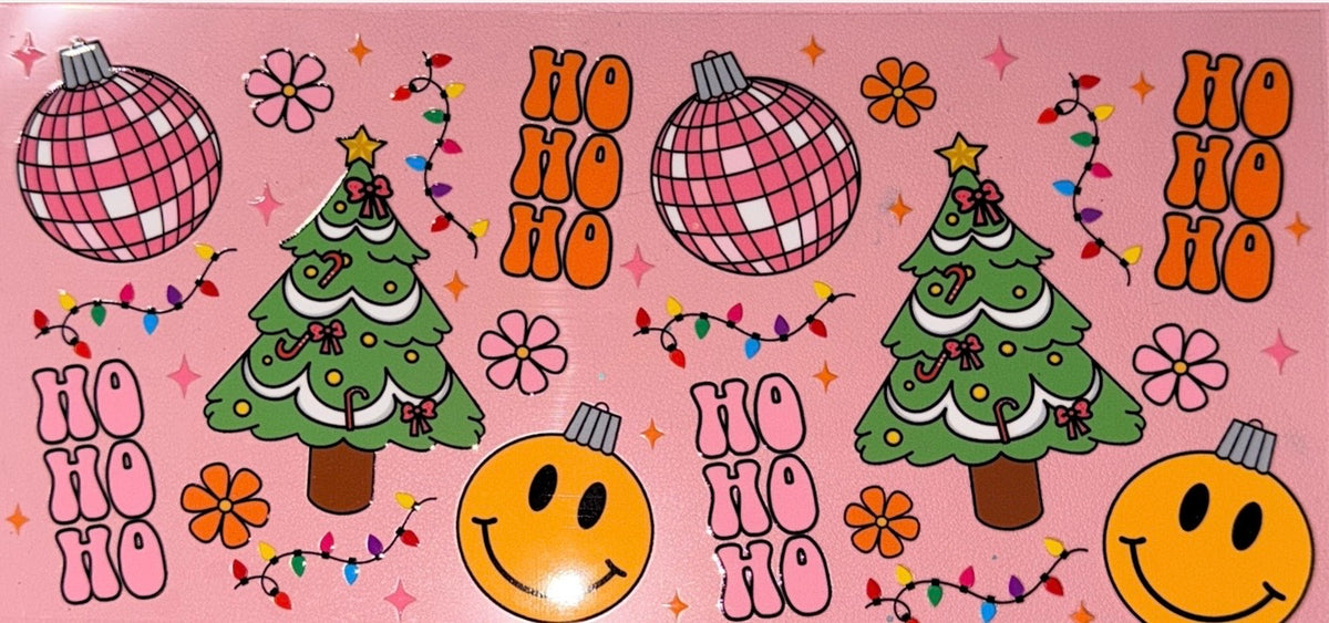 Retro HO HO HO UVDTF Cup Wrap