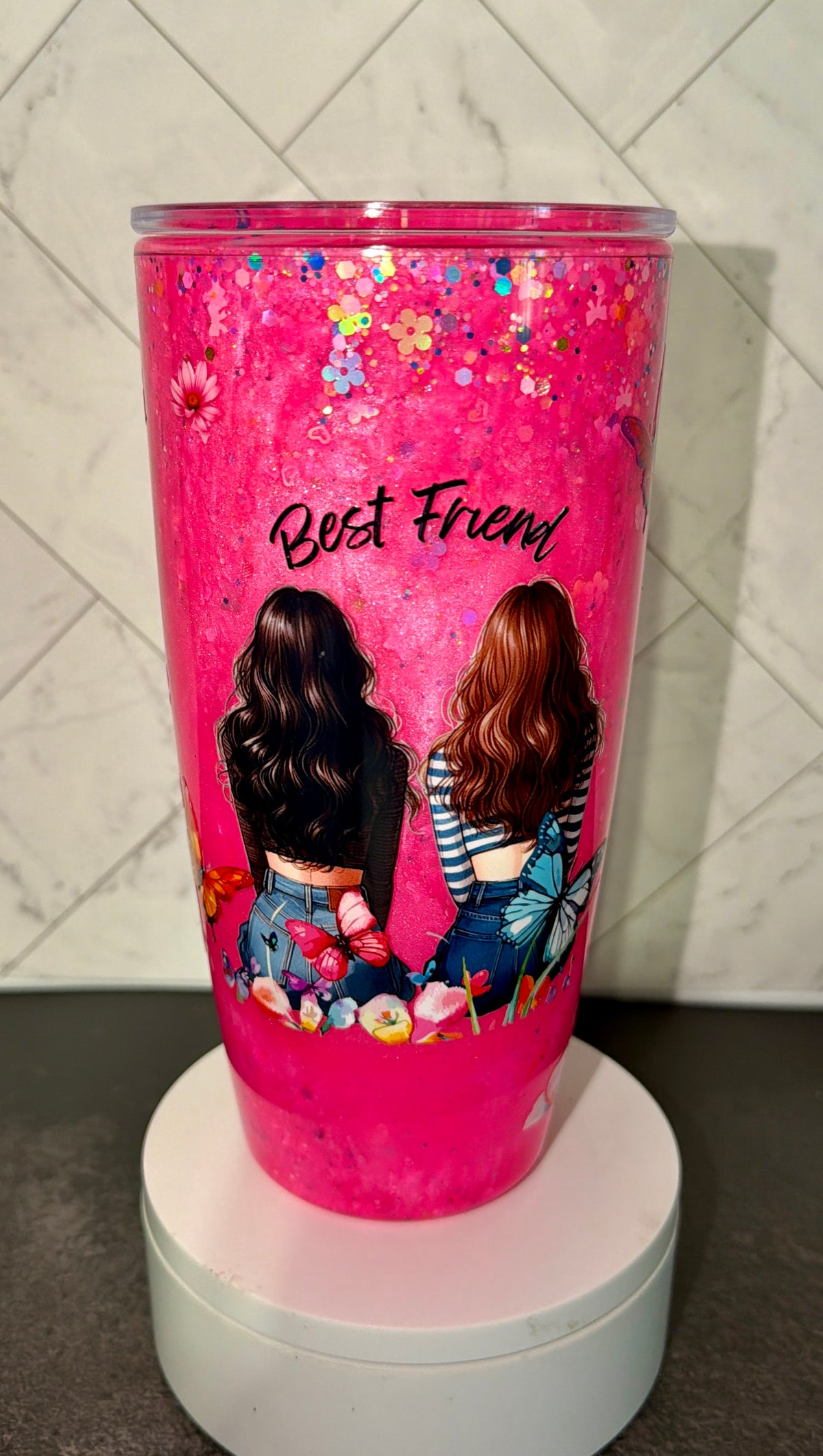 Best Friend Waterfall Snowglobe Cup