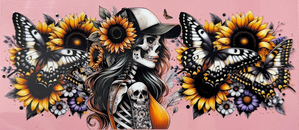 Floral Skeleton UVDTF Cup Wrap