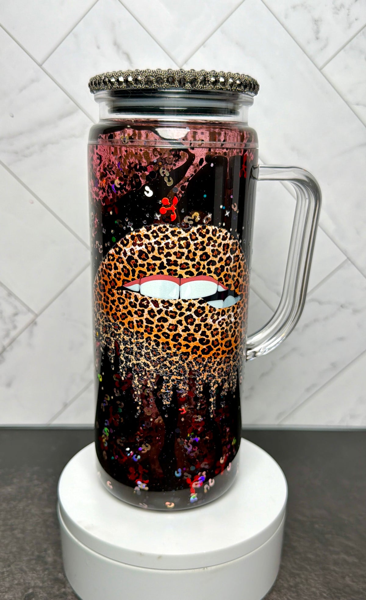 Leopard Glam Dual Lava Snowglobe Cup