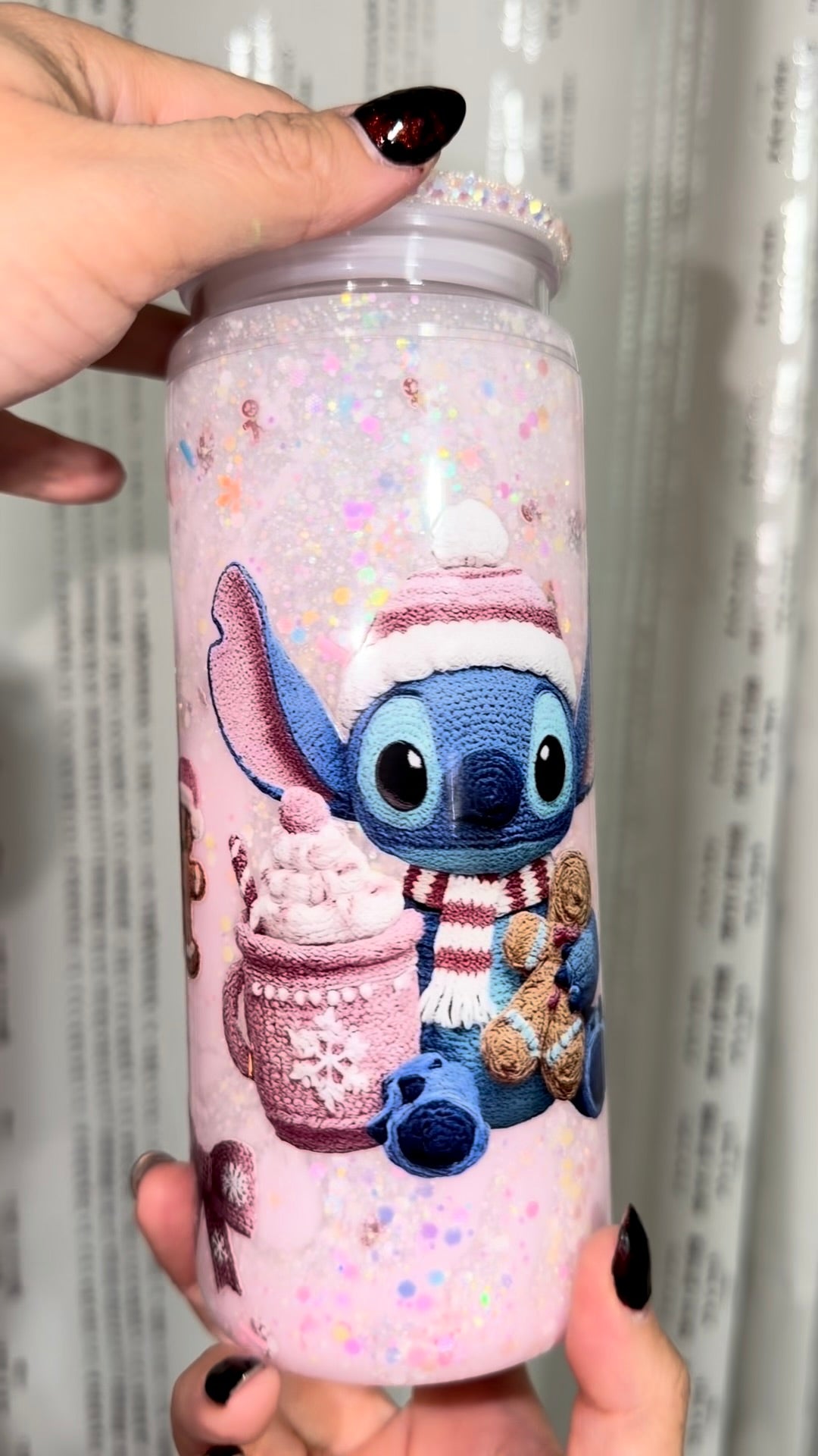 Pink Holiday Lava Snowglobe Cup