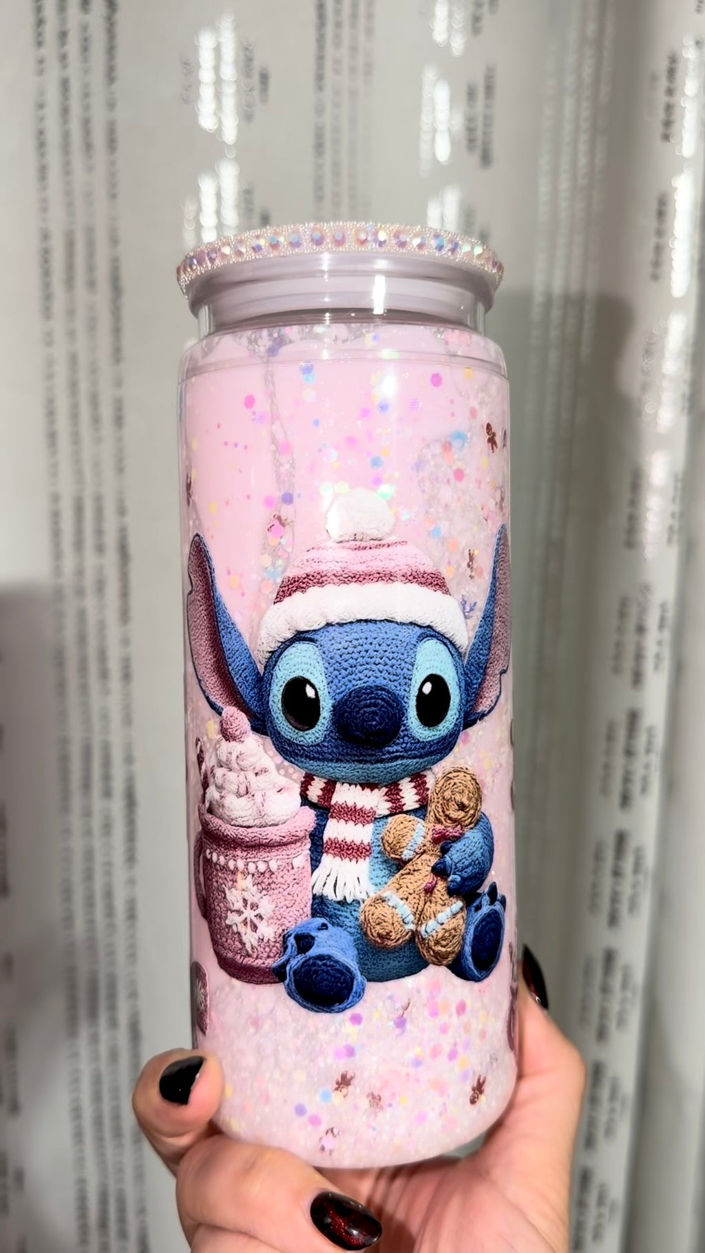 Pink Holiday Lava Snowglobe Cup